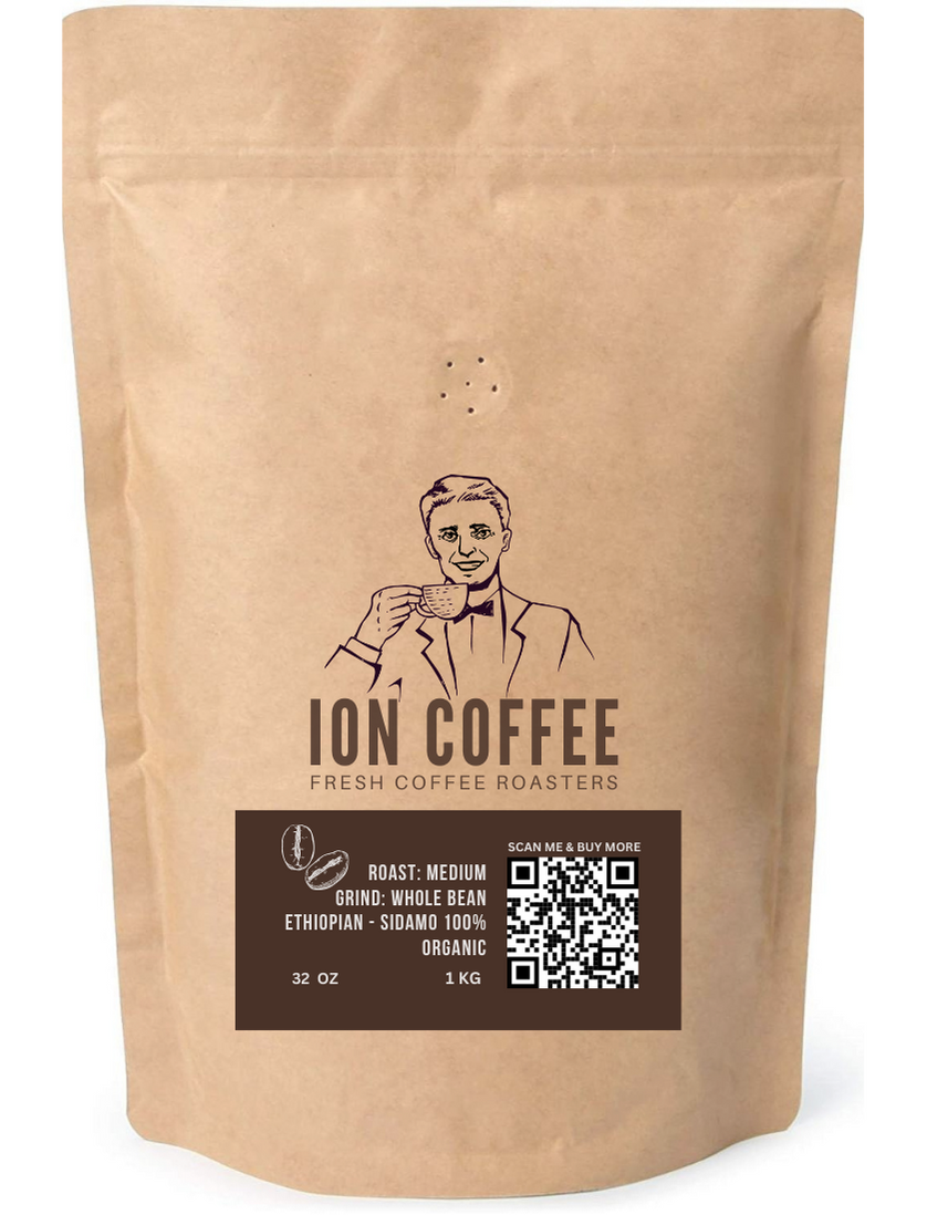 ETHIOPIAN - Sidamo, 100 % Organic,  Medium Roast