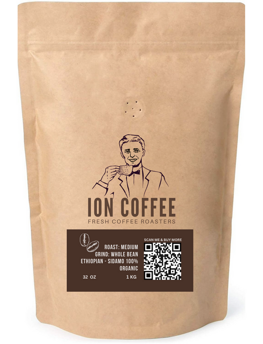 ETHIOPIAN - Sidamo, 100 % Organic,  Medium Roast