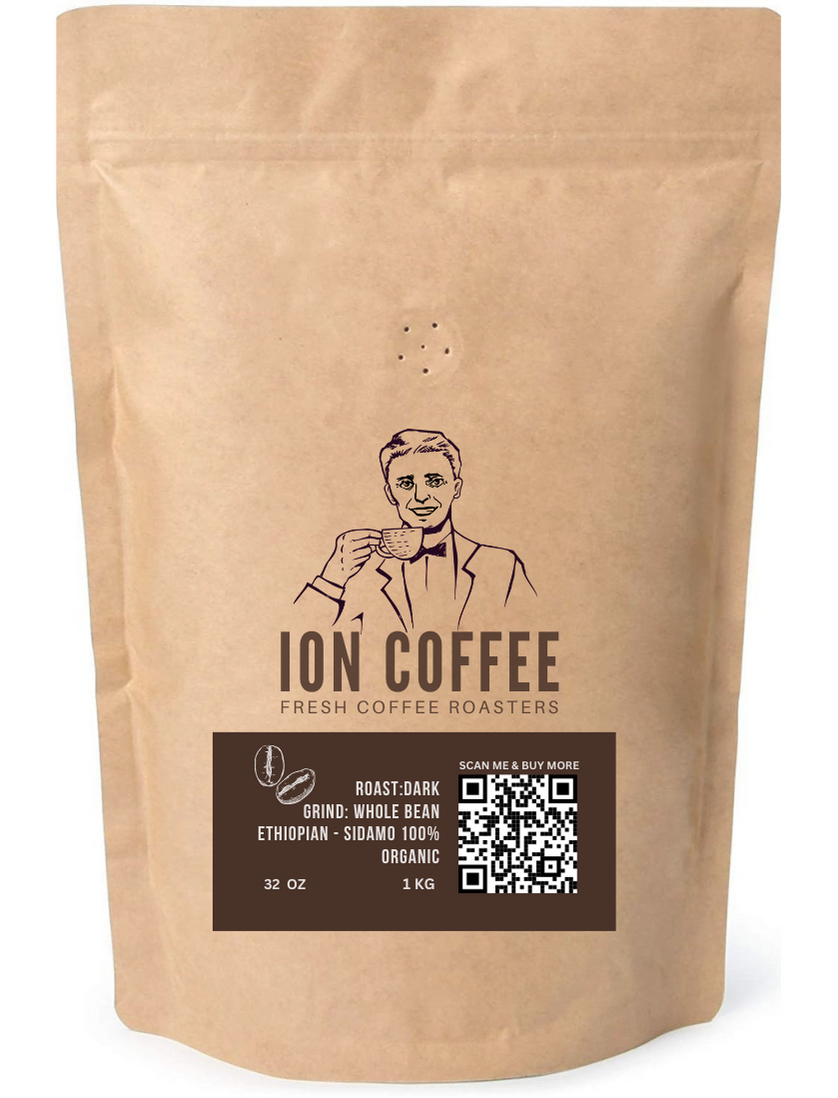 ETHIOPIAN - Sidamo, 100 % Organic,  Dark Roast